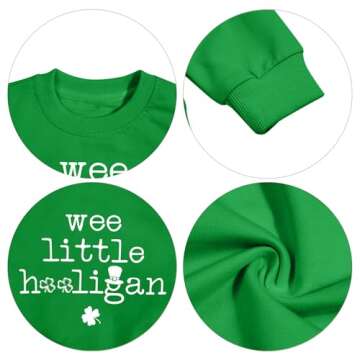 HEBBE St Patricks Day Kids Sweatshirt with Charms Graphic