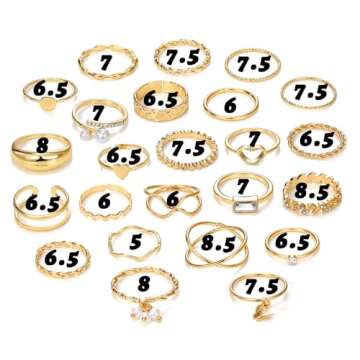 IFKM 24 Pcs Gold Knuckle Rings Set For Women Vintage Stackable Joint Finger Midi Rings Dainty Cubic Zirconia Crystal Simple Twist Hollow Cute Rings Pack Jewelry Gift