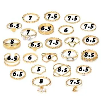 IFKM 24 Pcs Gold Knuckle Rings Set For Women Vintage Stackable Joint Finger Midi Rings Dainty Cubic Zirconia Crystal Simple Twist Hollow Cute Rings Pack Jewelry Gift