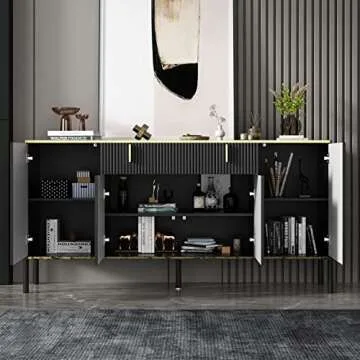 FAMAPY Elegant Sideboard Buffet with Pop-Up Drawers