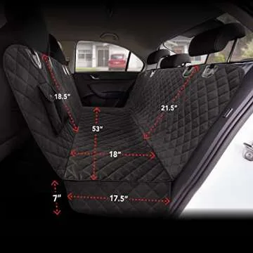 Bell & Howell Waterproof Pet Seat Cover for Cars and SUVs, Anti-Scratch Dog Backseat Protector, Easy to Install, 2 Separate Pockets for Accessories, Durable & Easy to Clean (BH1621)