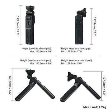 JJC Wired Remote Shooting Grip Mini Tripod for Sony ZV-1 RX100 III IV V VA VI VII A7RV A6500 A6400 A6300 A6100 A6000 FX30 FX3 HDR-CX405 CX440 CX675 FDR-AX53 AX43 AX33 AX100 & More Sony Camera Handycam