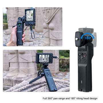 JJC Wired Remote Shooting Grip Mini Tripod for Sony ZV-1 RX100 III IV V VA VI VII A7RV A6500 A6400 A6300 A6100 A6000 FX30 FX3 HDR-CX405 CX440 CX675 FDR-AX53 AX43 AX33 AX100 & More Sony Camera Handycam