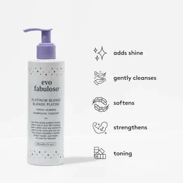 EVO Fabuloso - Platinum Blonde Toning Shampoo - Refreshes and Revives Colored Hair - Purple Shampoo ...