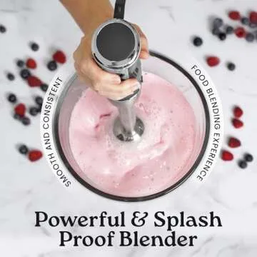 Zulay Immersion Stick Mixer Hand Blender - 800 Watts, Turbo Mode, 5-ft Power Electric Cord, Handheld...