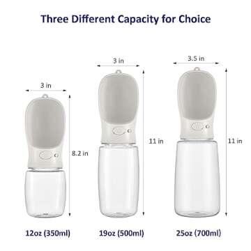 WePet Portable Dog Water Bottle, 12 OZ, Leak Proof Puppy Water Dispenser with Drinking Feeder for Pets Outdoor Walking, Hiking, Travel, Food Grade Plastic