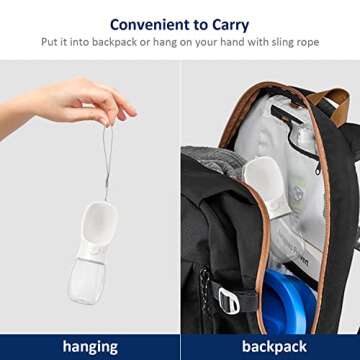 WePet Portable Dog Water Bottle, 12 OZ, Leak Proof Puppy Water Dispenser with Drinking Feeder for Pets Outdoor Walking, Hiking, Travel, Food Grade Plastic