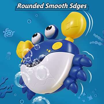 JUXUE Crab Bath Bubble Maker for Bathtub, Baby Bath Toys for Toddlers 1-3, Bubble Machine for Babies, Bath Tub Toys Infants 3-6-12-18 Months, Boy Girl Bath Time Kids Shower Foam Toys Age 1-2-3-4-5-8