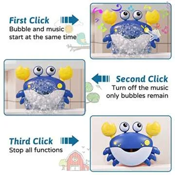 JUXUE Crab Bath Bubble Maker for Bathtub, Baby Bath Toys for Toddlers 1-3, Bubble Machine for Babies, Bath Tub Toys Infants 3-6-12-18 Months, Boy Girl Bath Time Kids Shower Foam Toys Age 1-2-3-4-5-8