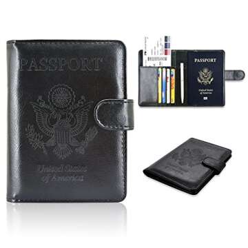 ACdream Passport Holder Cover, Leather Travel Wallet Case, RFID Blocking Document Organizer Protecrt...