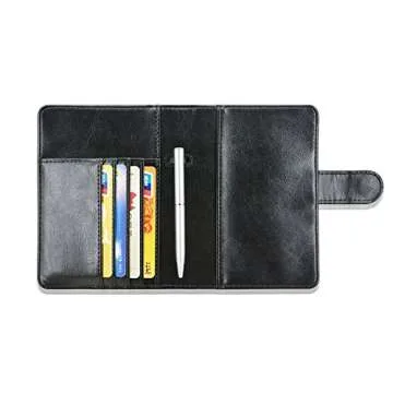 ACdream Passport Holder Cover, Leather Travel Wallet Case, RFID Blocking Document Organizer Protecrtor, with Slots for Credit Cards, Boarding Pass, for Women and Men - Black