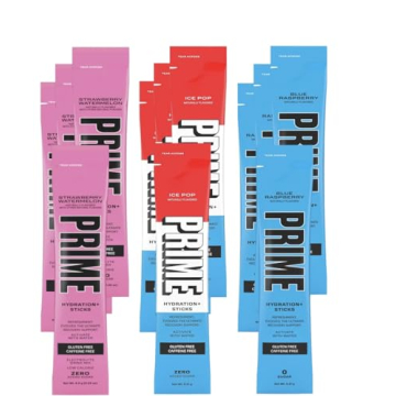 Prime Hydration+ Sticks Variety Pack - ICE POP, BLUE RASPBERRY, STRAWBERRY WATERMELON | Electrolyte ...