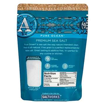 Artisan Salt Company Pure Ocean Premium Sea Salt, Zip-Top Pouch, 4 Ounce