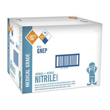 The Safety Zone GNEP-SM-1P-Case Nitrile Exam Gloves, Medical Grade, Powder-Free, Non-Sterile, Disposable, Food Safe, Indigo Color, Size Small, (Case of 1,000)