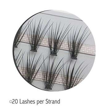 LASHVIEW 0.07mm 20 Root 10mm Medium length Soft Grafting False Eyelashes Individual Eyelashes Knot-free Individual Rapid Cluster Eyelash Extensions Natural Long Fake Eyelashes Extension Handmade