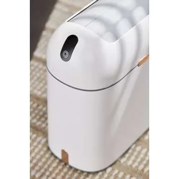 ELPHECO Motion Sensor Bathroom Trash Can, 2.5 Gallon Waterproof Trash Bin with Butterfly lid, Bathroom Waste Basket Garbage Bin for Bedroom Kitchen and Office use, White with Golden Button