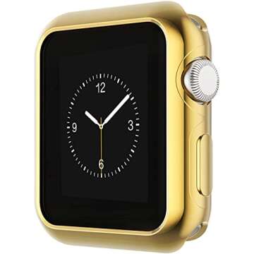 Leotop Compatible with Apple Watch Case 45mm 41mm, Soft Flexible TPU Plated Protector Bumper Shiny C...