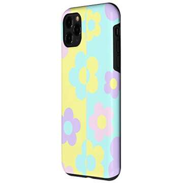 iPhone 11 Pro Indie Aesthetic Pastel Color Block Daisy 60's 70's Hippie Case