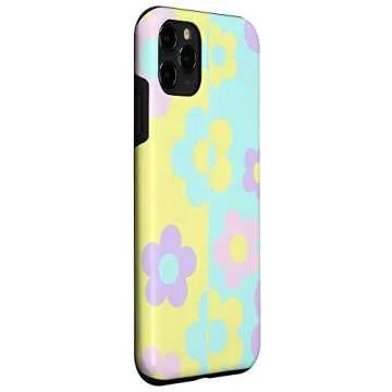 iPhone 11 Pro Indie Aesthetic Pastel Color Block Daisy 60's 70's Hippie Case
