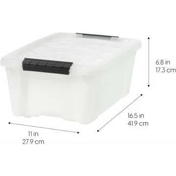 IRIS USA Stackable Plastic Storage Bins - 6 Pack