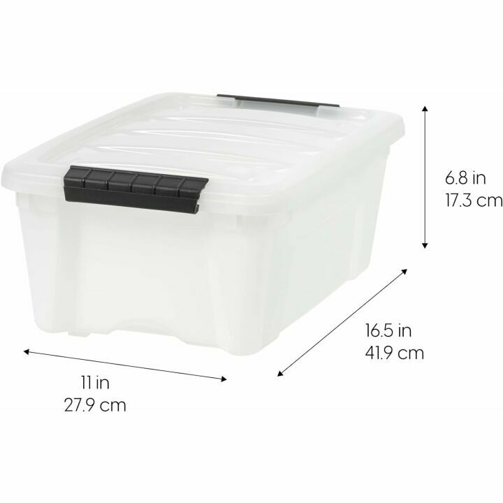 IRIS USA Stackable Plastic Storage Bins - 6 Pack