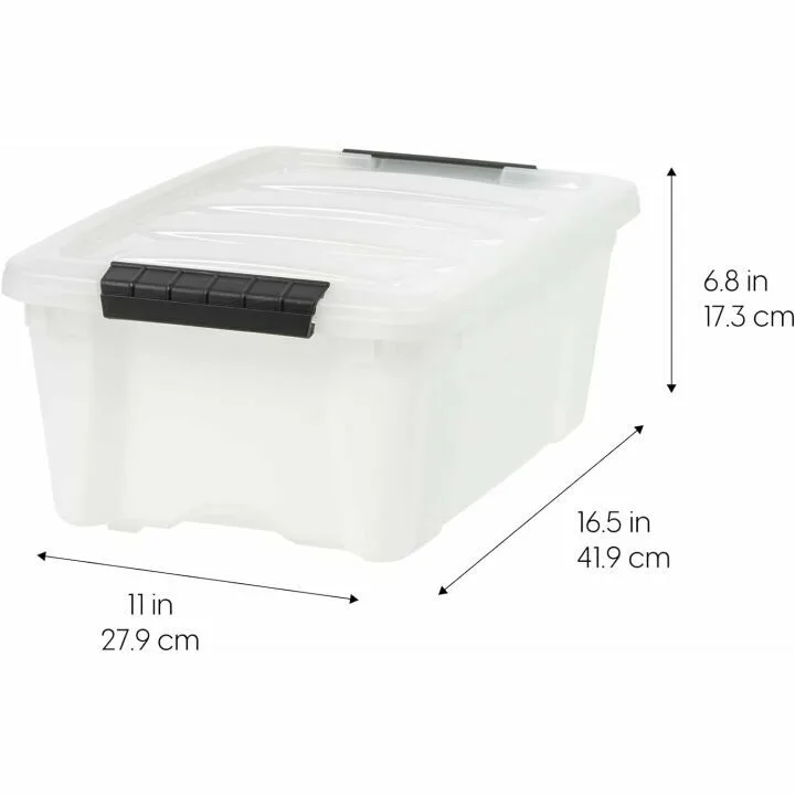 IRIS USA Stackable Plastic Storage Bins - 6 Pack