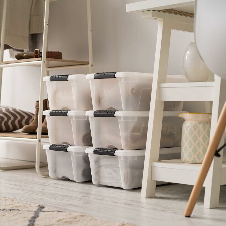 IRIS USA Stackable Plastic Storage Bins - 6 Pack