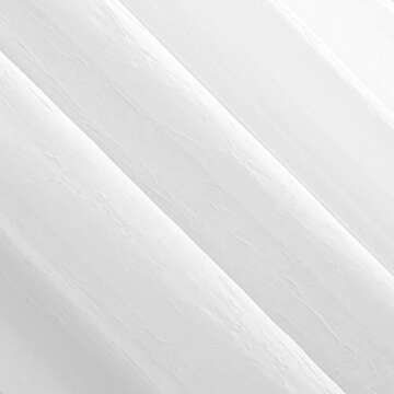 No. 918 Erica Crushed Sheer Voile Rod Pocket Curtain Panel, 51" x 84", White