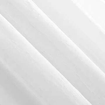 No. 918 Erica Crushed Sheer Voile Rod Pocket Curtain Panel, 51" x 84", White