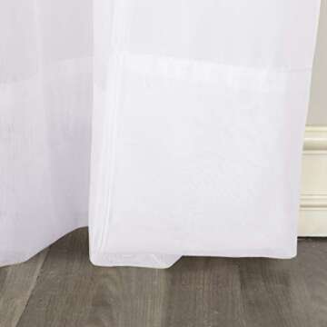 No. 918 Erica Crushed Sheer Voile Rod Pocket Curtain Panel, 51" x 84", White