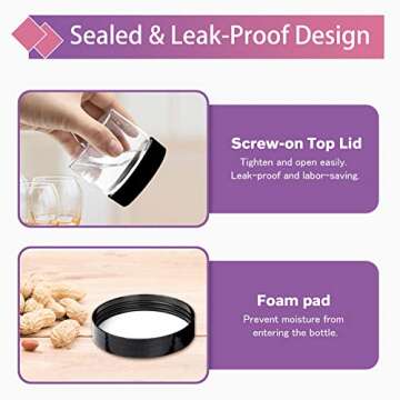 SLifeJars 4OZ Plastic Jars 48Pcs Wide Mouth Round Clear Container Jars with Black Lids Stackable Empty Slime Jars Refillable Clear Airtight Travel Storage Jars for Kitchen, Beauty Products and More