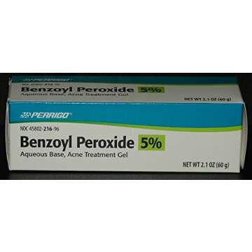 Perrigo 5% Benzoyl Peroxide Acne Treatment Gel | 60gm Tube for Clear Skin