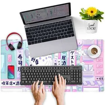Pastel Tokyo Street Desk Mat - Kawaii Gaming Mousepad