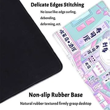 Pastel Tokyo Street Desk Mat - Kawaii Gaming Mousepad