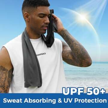 Sukeen 4 Pack Cooling Towels (40"x 12"), Cool Towels for Neck, Sport Sweat Rag for Gym, Cooling Rag, Cooling Towel for Yoga, Golf, Camping, Running, Workout, Camping, Fitness