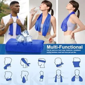 Sukeen 4 Pack Cooling Towels (40"x 12"), Cool Towels for Neck, Sport Sweat Rag for Gym, Cooling Rag, Cooling Towel for Yoga, Golf, Camping, Running, Workout, Camping, Fitness