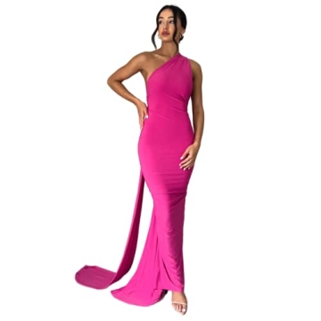 Elegant One Shoulder Backless Maxi Dress for Women