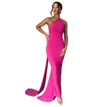Elegant One Shoulder Backless Maxi Dress for Women