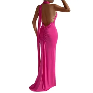 Elegant One Shoulder Backless Maxi Dress for Women