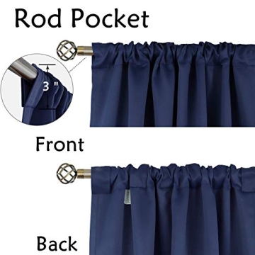 BGment Navy Blue Blackout Curtains - Thermal Insulated 84 Inch