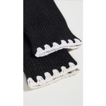 Luxurious Cashmere Handwarmers by White + Warren, One Size - Black/White