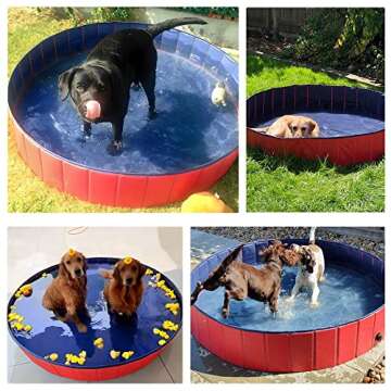Yaheetech Dog Pet Bath Pool Foldable Hard Plastic Doggie Duck Swimming Pool Collapsible PVC Outdoor ...