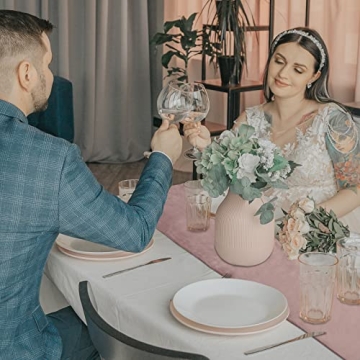 Tramobe Pink Velvet Table Runner for Romantic Occasions