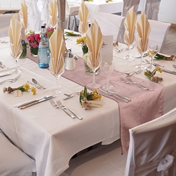 Tramobe Pink Velvet Table Runner for Romantic Occasions