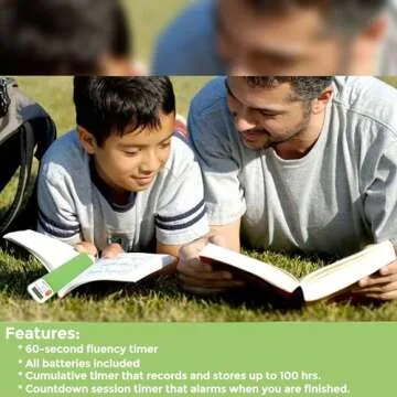 Mark My Time Reading Timer and Bookmark for Kids, Cool Bookmarks and Reading Incentives, Great Christmas Gift & Stocking Stuffer for Book Lovers - Green