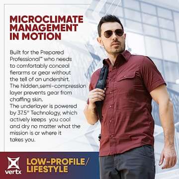 Vertx Guardian Mens Tactical Shirt, Short Sleeves, Concealed Carry Clothing for Police, Special OPs,...