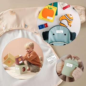 Ultimate All-Purpose No-Iron Fabric Labels for Kids - Self-Stick, Write-On, Washer & Dryer Safe - Ideal for School, Camp, Daycare & More - Pack of 96, 1/2" x 1-3/4" (Extra Large)