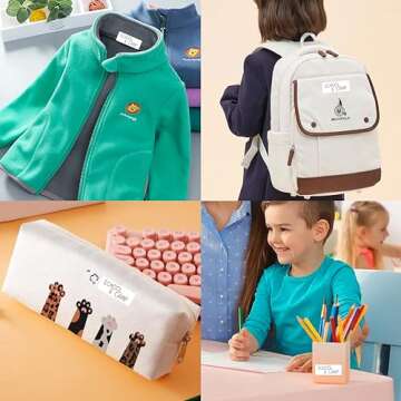 Ultimate All-Purpose No-Iron Fabric Labels for Kids - Self-Stick, Write-On, Washer & Dryer Safe - Ideal for School, Camp, Daycare & More - Pack of 96, 1/2" x 1-3/4" (Extra Large)