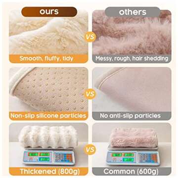 EFELIM Sherpa Fleece Couch Cover, Faux Fur Sofa Cover for L Shape Sectional Sofa Slipcover 1 2 3 Cushion Couch Cover Fluffy Furniture Protector (White,1pc/43"x63")