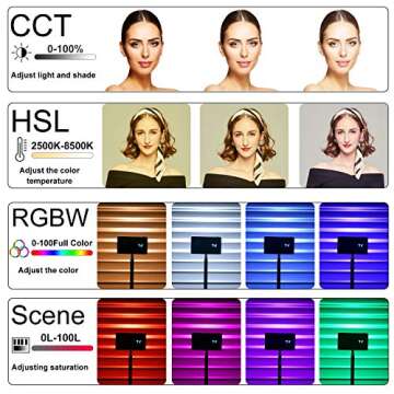 Weeylite RB9 Portable RGB Video LED Light with App Control,Rechargable 2500K-8500K 360°Full Color 2...